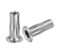 sourcing map 2pcs M5 Multi-Grip Rivet Écrous pour Construction Industriel | Plus Écrous, 304 Inox Acier, Pré-Bulbé Tige Plat Tête Fileté Insert Écrou