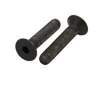 sourcing map 2pcs M5x25mm Vis à Filetage Gauche Tête Fraisée six pans creux