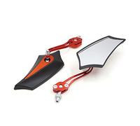 sourcing map 2pcs Noir Orange Pentagone réglable pour rétroviseur Moto