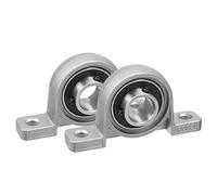 sourcing map 2pcs Palier Roulement KP002 15mm alésage en alliage de Zinc intérieur à billes monté sur bloc d'oreiller roulement d'insertion