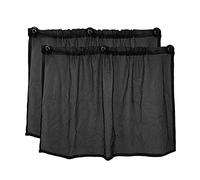 sourcing map 2pcs pare-soleil voiture vitre latérale parasol pliable fenêtre nylon UV protection rideau noir