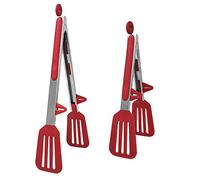sourcing map 2pcs Pinces de Cuisine Cuisson en Acier Inoxydable Silicone avec Supports pour Service Grille-pain Pince de Verrouillag Antiadhésive bordeaux 9 pouce 12 pouce