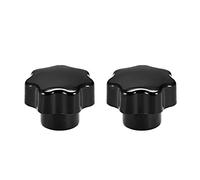 sourcing map 2Pcs Poignée Bouton Étoile M8 Insert en laiton Dia, fil Fem noir en bakélite