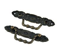 sourcing map 2pcs Poignée de Meuble Tiroir Placard Porte Poignée de Traction Bouton de Meuble floral rétro pour Boîte Bijoux bois Bronze