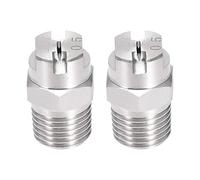sourcing map 2Pcs Pointe Pulvérisation à Jet Plat 110 Degrés 1,4mm Orifice | Buse Acier Inoxydable 304 à Filetage Mâle 1/4BSPT, 1/4BSPT