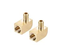 sourcing map 2pcs Raccord de tuyau en laiton 90 degrés Barstock Street coude M6 mâle M8 femelle