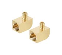 sourcing map 2pcs Raccord de tuyau en laiton 90 degrés Barstock Street coude M6 mâle X M10 femelle