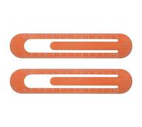 sourcing map 2Pcs Règle Droite 13Cm Marque-Page Métrique Clip Règle En Alliage Métallique Avec Échelle Des Deux Côtés Outil De Mesure Pour Étude Lecture Salle Classe Rouge Orange
