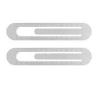 sourcing map 2Pcs Règle Droite 13Cm Marque-Page Métrique Pince Règle Gris | En Alliage Métallique Avec Échelle Des Deux Côtés, Outil De Mesure Pour Étude Lecture Salle De Classe