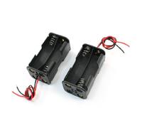 sourcing map 2Pcs Ressort Clip Noir Double Couches Batterie Stockage Support 4 x 1.5V AA
