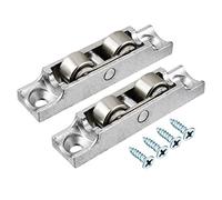 sourcing map 2pcs roulettes porte coulissante verre poulie de fenêtre galvanoplastie double roue plate Diamètre de 11.5mm