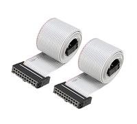 sourcing map 2pcs Ruban Gris IDC 20 Broches Fil Télévision câble Nappe Flexible 66cm 2.54mm