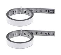 sourcing map 2pcs Ruban Mesurer Auto-adhésif 200cm Métrique Acier Inoxydable Gauche Droite Lire Règle Collante Métal Règle Etabli Acier