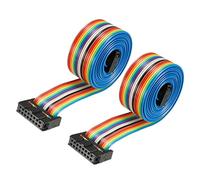 sourcing map 2pcs Ruban multicolore broches 16 IDC fil Télévision souple 128cm 2,54mm