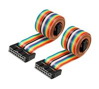 sourcing map 2pcs Ruban multicolore IDC 16 broches fil télévision souple 48cm 2.54mm