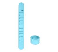 sourcing map 2pcs Silicone Mémo Poignet Bande 9,37" x 1,14" 20cm 8 pouce Mesure Règle Étanche Réutilisable Gifle Bracelets Inscriptible Effaceur Portable Ligne Bloc Bracelets, Bleu