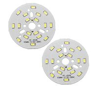 sourcing map 2pcs SMD LED blanc 300mA 9W 18 LED 5730 pur aluminium Ø65mm