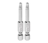 sourcing map 2pcs T25 Étoile 7 Point Tournevis Embout 1/4" Hexagonal Tige 2" Longueur Magnétique Sécurité Torx Vis Embout électriques Outil