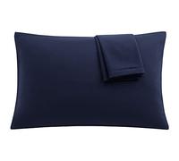 sourcing map 2pcs Taie d'oreiller en Microfibre Douce Fermeture éclair Tissage Polyester 90g/m2 Résistance Ride Décoloration Marine 36x51cm