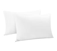 sourcing map 2pcs Taie d'oreiller Fermeture éclair 300 Fils en Coton égyptien Blanc King (20" x 36")