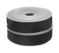 sourcing map 2pcs Torsadé Nylon Ficelle Fil Perles Cordon 1.5mm 20M/65 Pieds Extra-Fort Tressé Nylon Corde pour Artisanat Bracelets Bijoux Fabrication, Noir