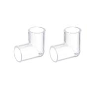 sourcing map 2Pcs Transparent Acrylique Tuyau Coude, 16mm/0.63" 2 Voie Coude Tuyau Raccord Adaptateur pour Aquariums Eau Réservoir Poissons
