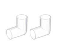 sourcing map 2Pcs Transparent Acrylique Tuyau Coude, 20mm/0.79" 2 Voie Coude Tuyau Raccord Adaptateur pour Aquariums Eau Réservoir Poissons
