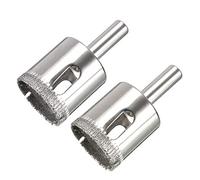 sourcing map 2pcs Trépan Diamant Foret Scie Cloche pour Carrelage Verre Marbre Céramique Ton Argent 28mm