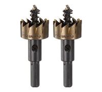 sourcing map 2pcs Trou Scies 24mm (61/64") M35 HSS (Haut Vitesse Acier) Titane Revêtu Perceuse Morceaux Coupeurs Ouvreurs pour Inox Acier Aluminium Alliage Métal Bois Plastique