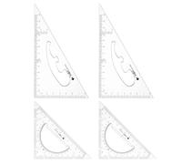 sourcing map 2Pièce Triangle Règle Carré Set 13cm 12cm Transparent