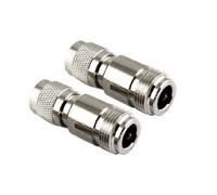 sourcing map 2X Galvanisé Plaqué TNC Mâle vers N Type Femelle RF Coaxial Adaptateur Connecteur