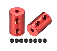 sourcing map 3.17mm à 3.17mm Alésage Coupleur Arbre Moteur Rigide Couplage Ensemble Vis L20XD12 Aluminium Alliage Connecteur Accessoire Rouge 2pcs