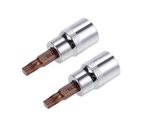 sourcing map 3/8" Empreinte x T30 Douille Torx Pointe S2 Acier CR-V 38mm Longueur pour Usage Manuel Seulement 2Pcs