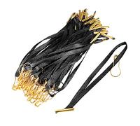 sourcing map 3.9 pouce Polyester Habillement pouce Suspension Étiquette Chaîne Étiquette Attaches Vêtements Cordon Étiquette Corde avec Broche Noir Doré Paquet de 200