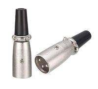 sourcing map 3 Broches XLR Mâle Connecteur pour Microphone Micro Câble Fiche Connecteur Micro Audio Prise 2Pcs