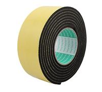 sourcing map 3 mètre 60mm x 5mm seul côté antichoc ruban mousse adhésif éponge Jaune Noir