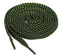 sourcing map 3 paires lacets plats creux à pois double couche pour baskets décontractées chaussures de sport Vert noir 140 cm/55"