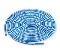 sourcing map 3 Paires Lacets ronds bicolores rayés épais colorés baskets Blanc bleu 150cm / 59.05"