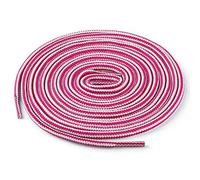 sourcing map 3 Paires Lacets ronds bicolores rayés épais colorés baskets Fuchsia Blanc 150cm / 59.05"