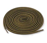 sourcing map 3 Paires Lacets ronds bicolores rayés épais colorés baskets Noir Jaune Foncé 120cm / 47.24"