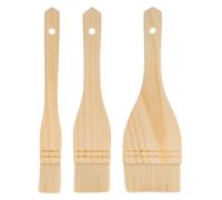sourcing map 3 Pcs 3 Tailles de Pinceaux Plats en Poils de Mouton, Ensemble de Pinceaux de Peinture d'artiste pour Aquarelle, Poterie