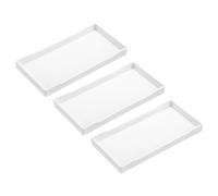 sourcing map 3 Plateaux De Service Blancs Mini Plateau 4" X 8" En Plastique Rectangulaire Plateaux De Service En Bois Décoratifs Pour Petit-Déjeuner Cuisine Salle De Bain