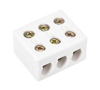 sourcing map 3 Voie 6 Trou Céramiques Borniers Haute Température Porcelaine Céramique Connecteurs