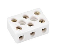 sourcing map 3 Voie Céramiques Borniers Haute Température Porcelaine Céramique Connecteurs