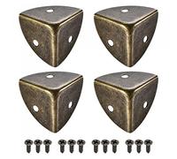 sourcing map 30 x 30 x 30 mm Coin de Protection Boîte Caisse Bois Angle Protecteur Meuble Métal Vintage Fer Bronzé 10Pcs