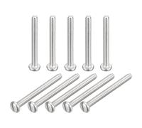 sourcing map 304 Inoxydable Acier Machine Vis, 10Pcs M2x20 mm Fendu Conduire Obligatoire Diriger Vis Boulons