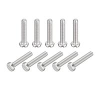 sourcing map 304 Inoxydable Acier Machine Vis, 10Pcs M3x16mm Fendu Conduire Obligatoire Diriger Vis Boulons