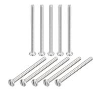 sourcing map 304 Inoxydable Acier Machine Vis, 10Pcs M4x60 mm Fendu Conduire Obligatoire Diriger Vis Boulons