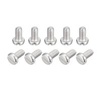 sourcing map 304 Inoxydable Acier Machine Vis, 50Pcs M3x6 mm Fendu Conduire Obligatoire Diriger Vis Boulons