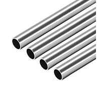 sourcing map 304 Inoxydable Acier Tube Rond 10mm OD 0.8mm Paroi Épaisseur 250mm Longueur Sans Soudure Droit Tuyau Tube 4 Pcs